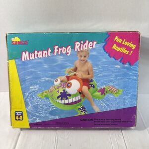 VTG 1998 Sunco Inflatable Mutant Frog Rider 41 inches Beach Pool Swimming Summer